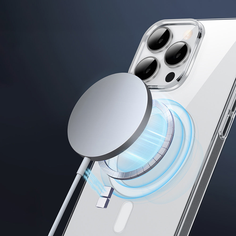 Apple iPhone 16 Pro Max Kılıf Magsafe Şarj Özellikli Wiwu YXK-207 Invisible Pro Sert PC Kapak Şeffaf