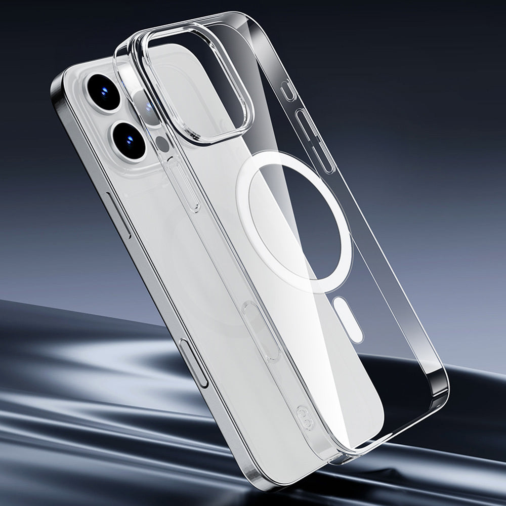 Apple iPhone 16 Pro Max Kılıf Magsafe Şarj Özellikli Wiwu YXK-207 Invisible Pro Sert PC Kapak Şeffaf