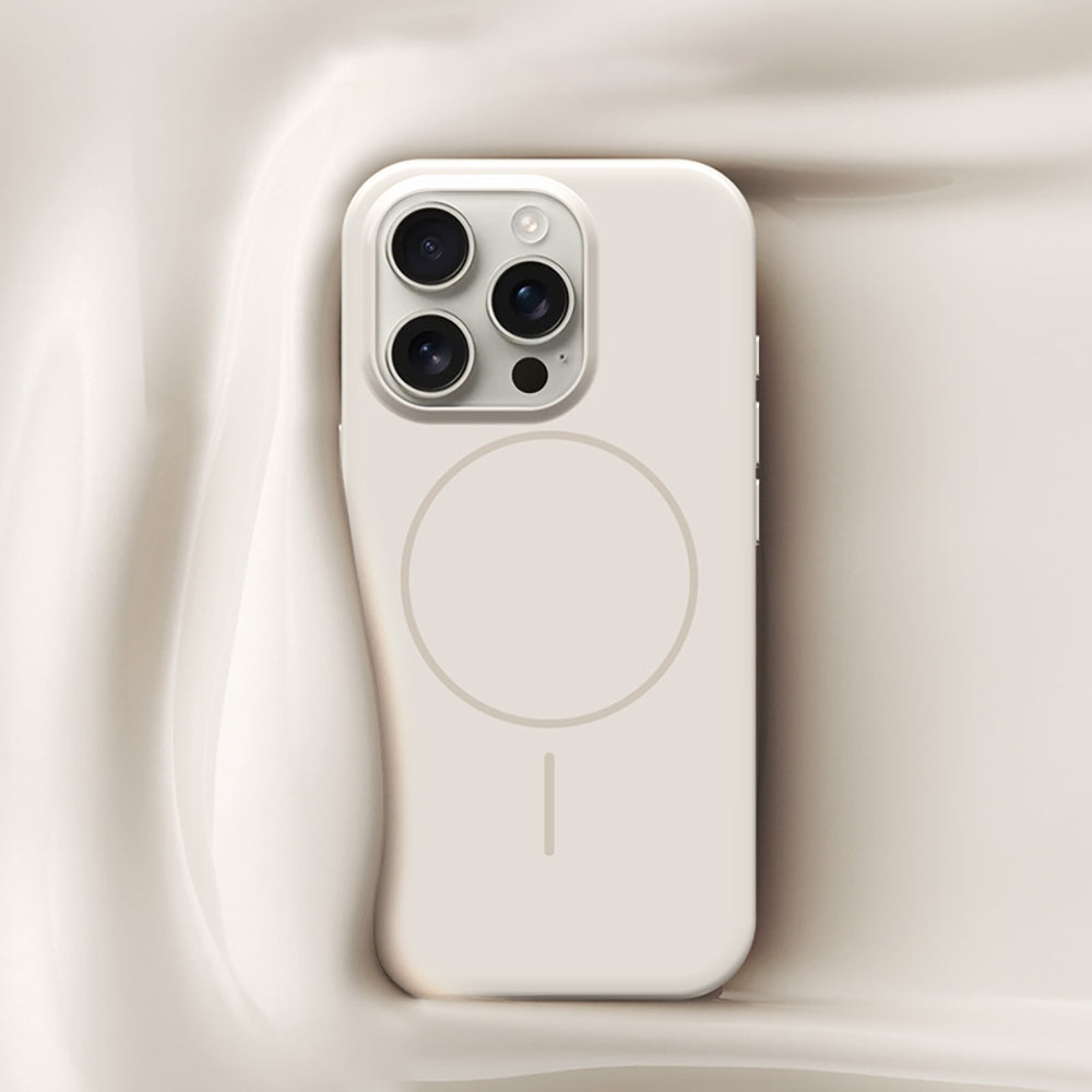 Apple iPhone 16 Pro Max Kılıf M-safe Şarj Özellikli Wlons Frego Kapak Krem