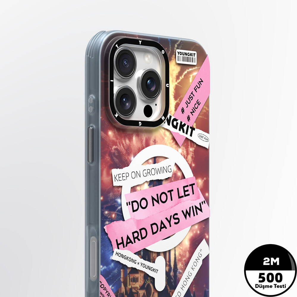 Apple iPhone 16 Pro Max Kılıf Magsafe Şarj Özellikli Youngkit A-City Serisi Kapak Mavi