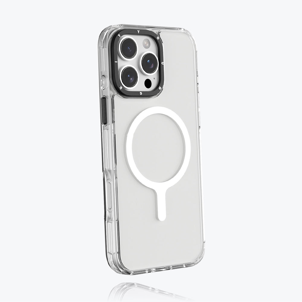 Apple iPhone 16 Pro Max Kılıf Magsafe Şarj Özellikli YoungKit Crystal Color Serisi Kapak Sarı