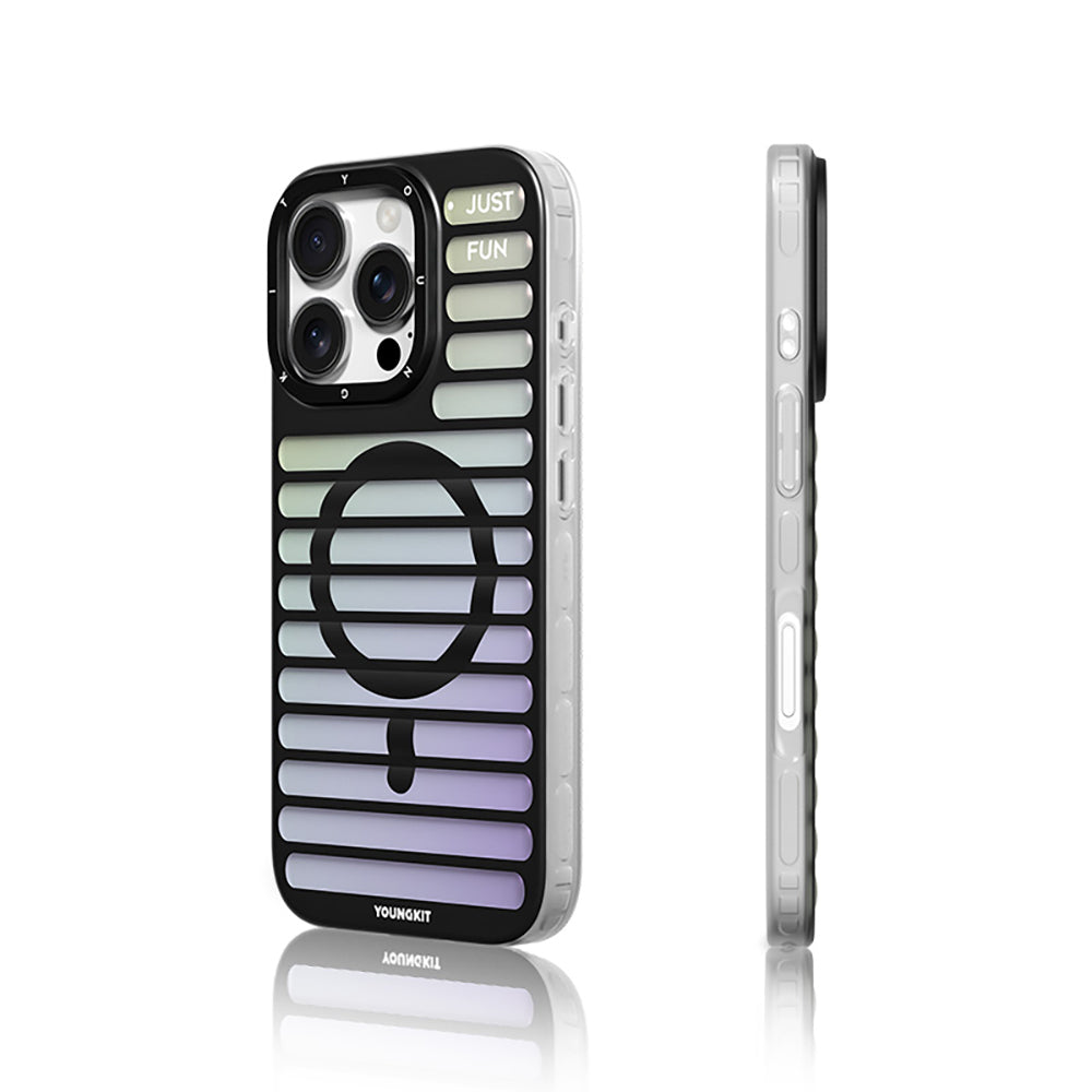 Apple iPhone 16 Pro Max Kılıf Magsafe Şarj Özellikli Youngkit Geek Serisi Kapak Beyaz