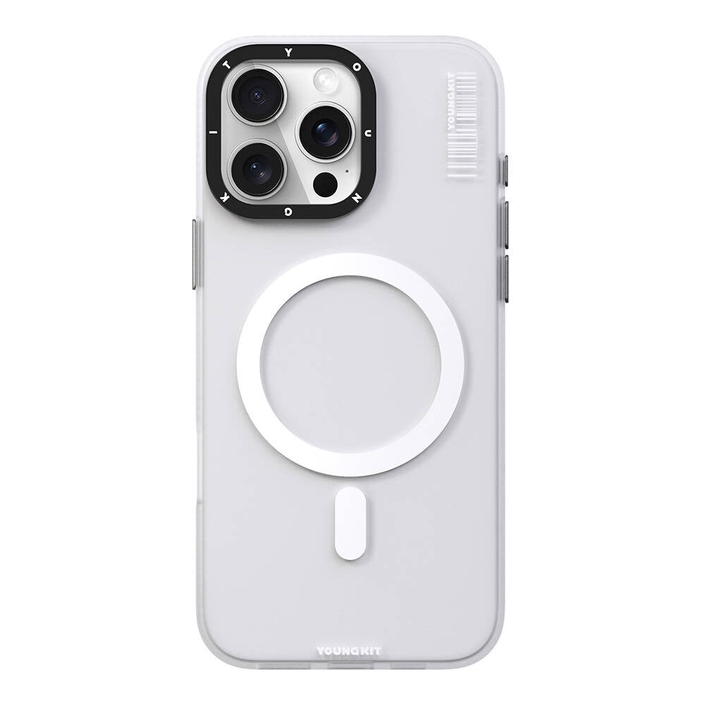 Apple iPhone 16 Pro Max Kılıf Magsafe Şarj Özellikli Youngkit Hidden Sand Serisi Kapak Siyah