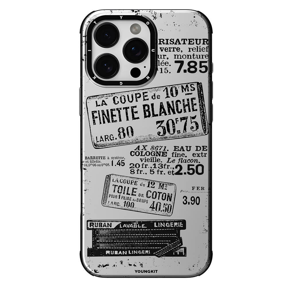 Apple iPhone 16 Pro Max Kılıf Magsafe Şarj Özellikli Youngkit Literary Serisi Retro Magz Kapak Gri