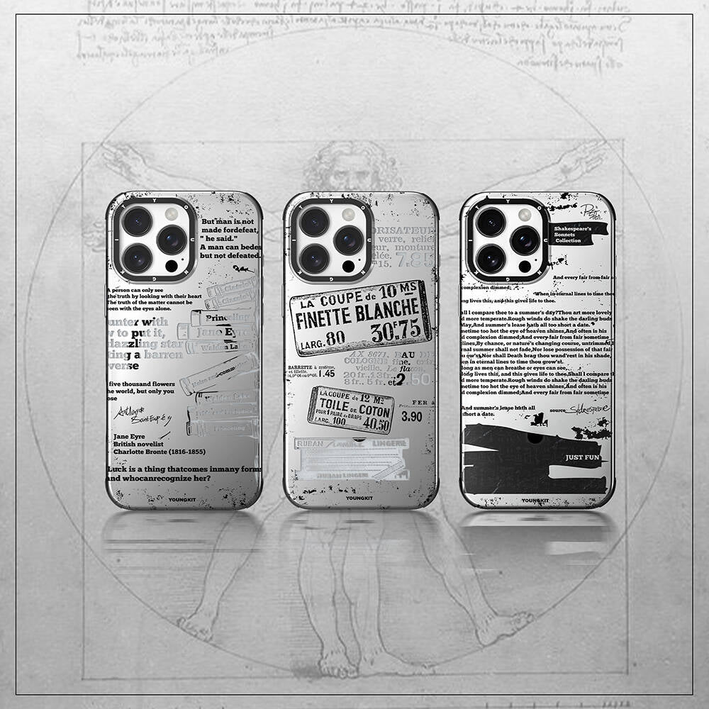 Apple iPhone 16 Pro Max Kılıf Magsafe Şarj Özellikli Youngkit Literary Serisi Retro Magz Kapak Gri