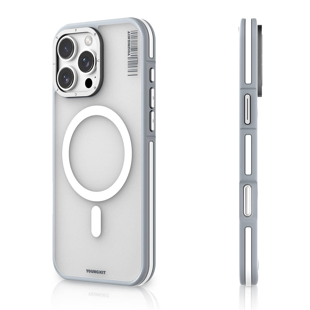 Apple iPhone 16 Pro Max Kılıf Magsafe Şarj Özellikli Youngkit Rock Sand Serisi Kapak Siyah