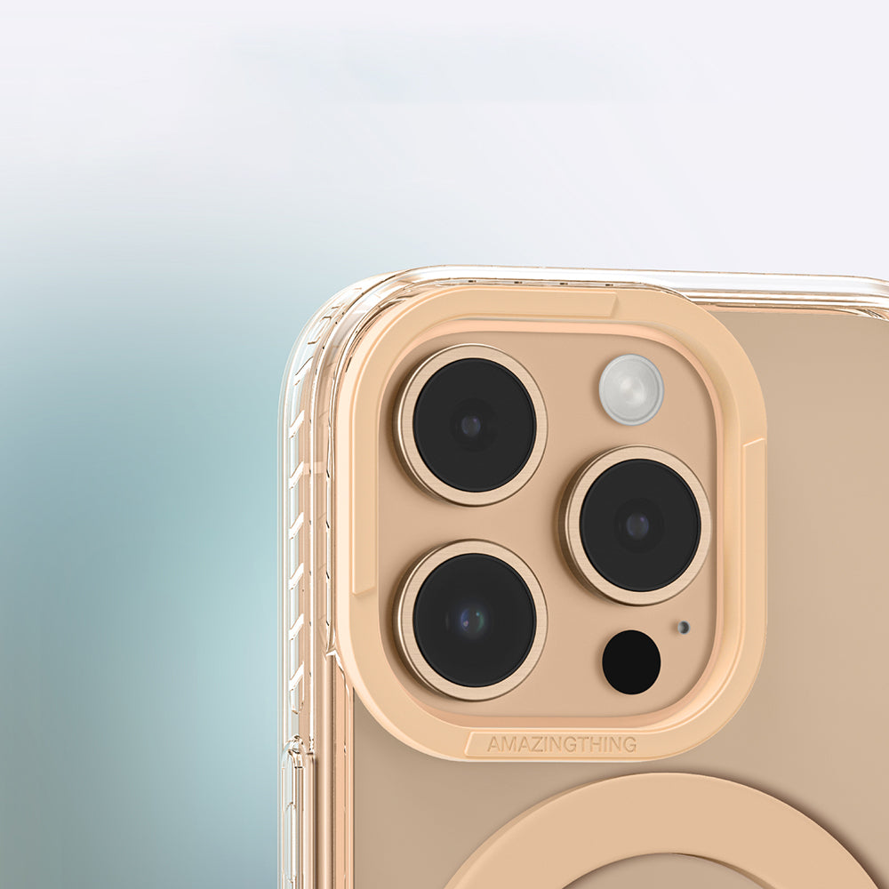 Apple iPhone 16 Pro Max Kılıf Magsafe Şarj Özellikli Yüzük Standlı Amazingthing Titan Pro Serisi Kapak Gri