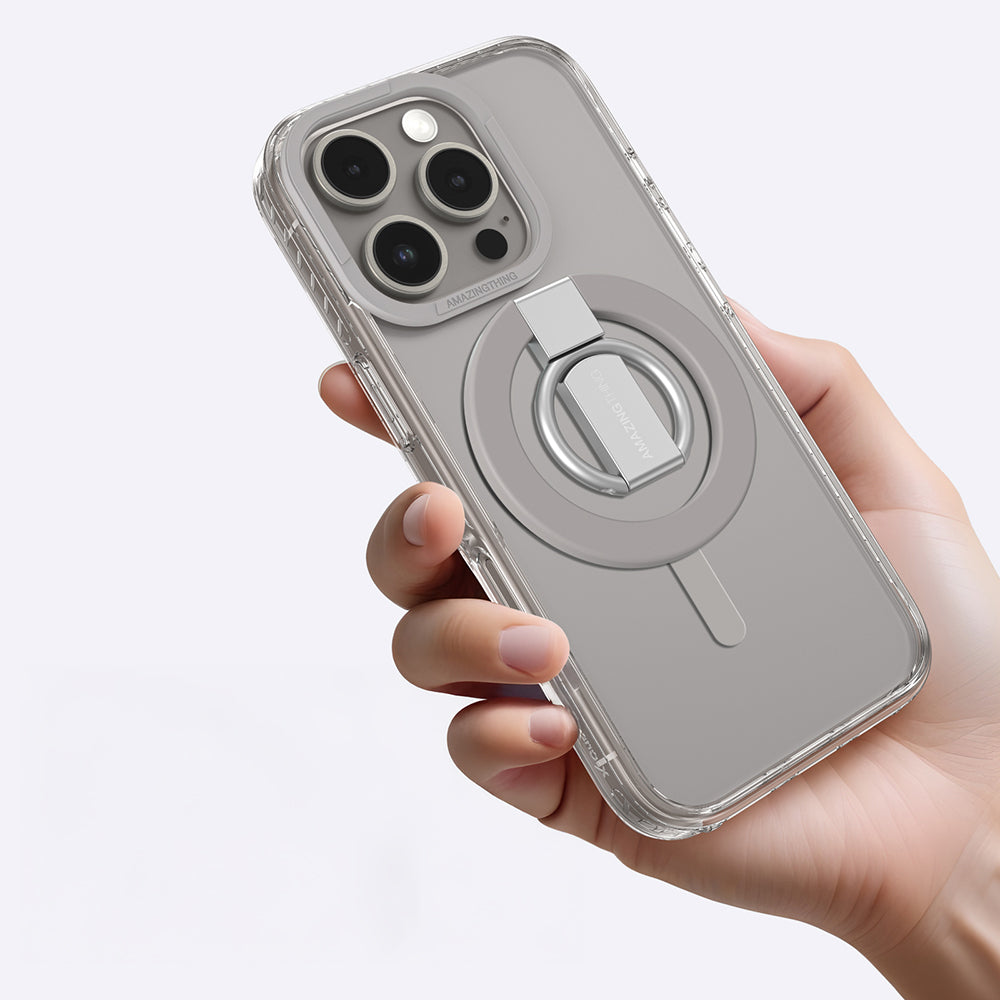 Apple iPhone 16 Pro Max Kılıf Magsafe Şarj Özellikli Yüzük Standlı Amazingthing Titan Pro Serisi Kapak Rose Gold