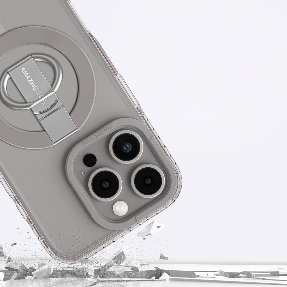 Apple iPhone 16 Pro Max Kılıf Magsafe Şarj Özellikli Yüzük Standlı Amazingthing Titan Pro Serisi Kapak Siyah