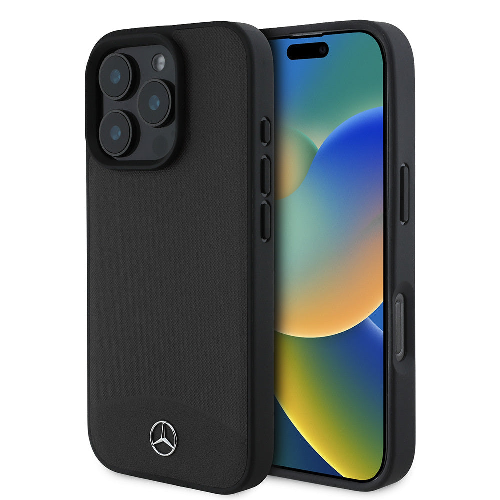 Apple iPhone 16 Pro Max Kılıf Mercedes Benz Orjinal Lisanslı Magsafe Şarj Özellikli Dokulu ve Düz Deri Kapak Bej