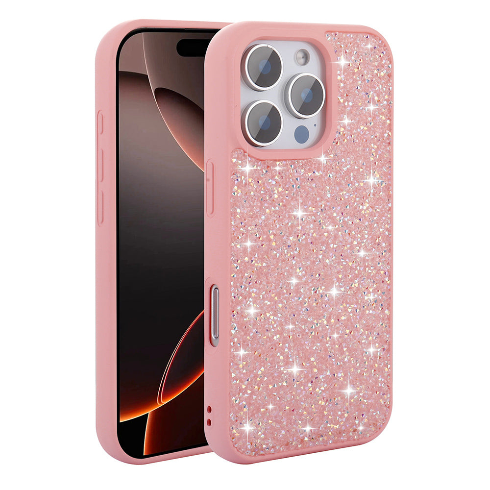 Apple iPhone 16 Pro Max Kılıf Parlak Taşlı Tasarım Zore Pırlanta Kapak Lila