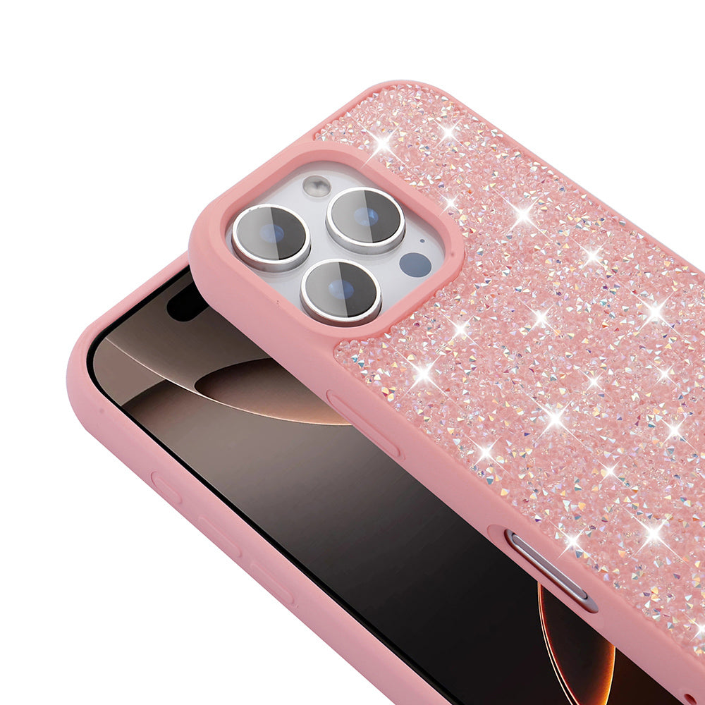 Apple iPhone 16 Pro Max Kılıf Parlak Taşlı Tasarım Zore Pırlanta Kapak Siyah