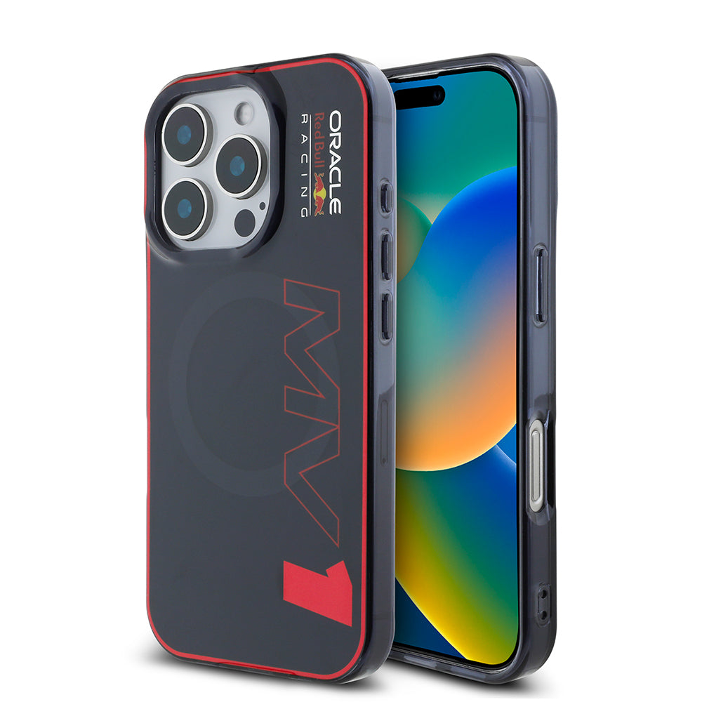 Apple iPhone 16 Pro Max Kılıf Redbull Orjinal Lisanslı M-safe Şarj Özellikli Çift Katmanlı Sert PC Büyük Boy MV Kapak Lacivert