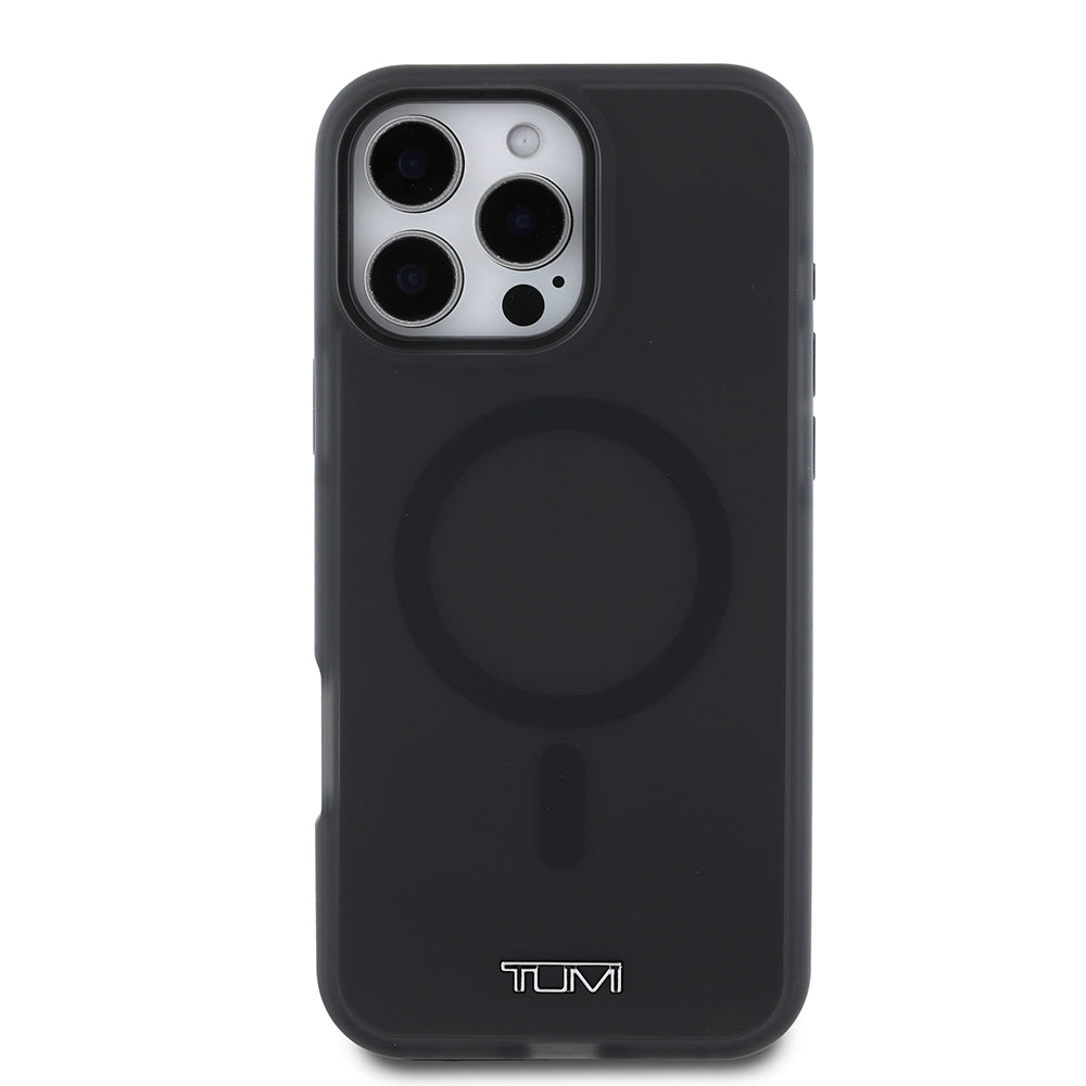 Apple iPhone 16 Pro Max Kılıf TUMI Orjinal Lisanslı Magsafe Şarj Özellikli Airbagli Buzlu Transparan Kapak Siyah