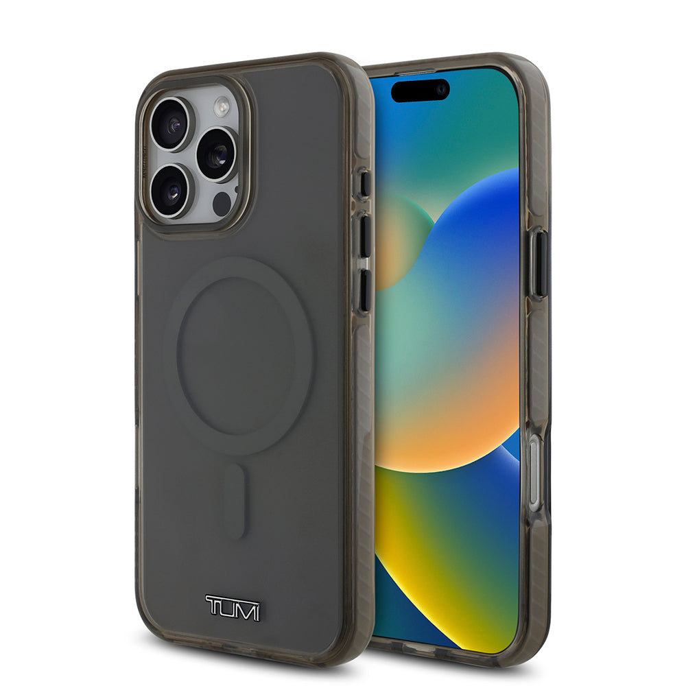 Apple iPhone 16 Pro Max Kılıf TUMI Orjinal Lisanslı Magsafe Şarj Özellikli Airbagli Transparan Kapak Siyah