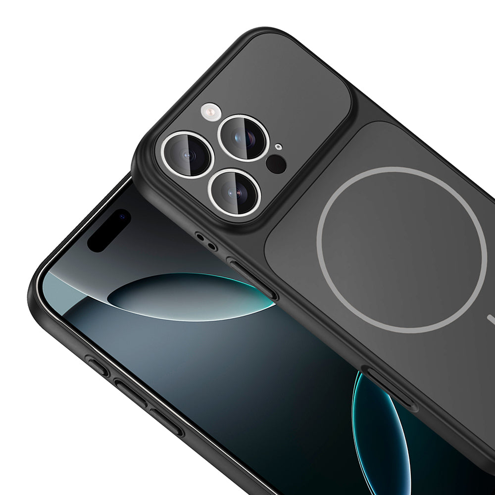 Apple iPhone 16 Pro Max Kılıf Zore M-Safe Şarj Özellikli Kamera Korumalı Formen Kapak Mavi