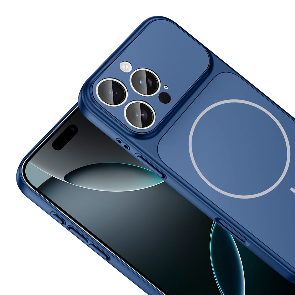 Apple iPhone 16 Pro Max Kılıf Zore M-Safe Şarj Özellikli Kamera Korumalı Formen Kapak Turuncu