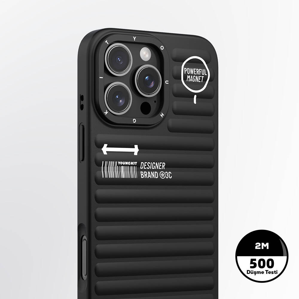 Apple iPhone 16 Pro Max Magsafe Şarj Özellikli Kılıf Mat Renkli Tasarım Youngkit Original Serisi Kapak Gümüş