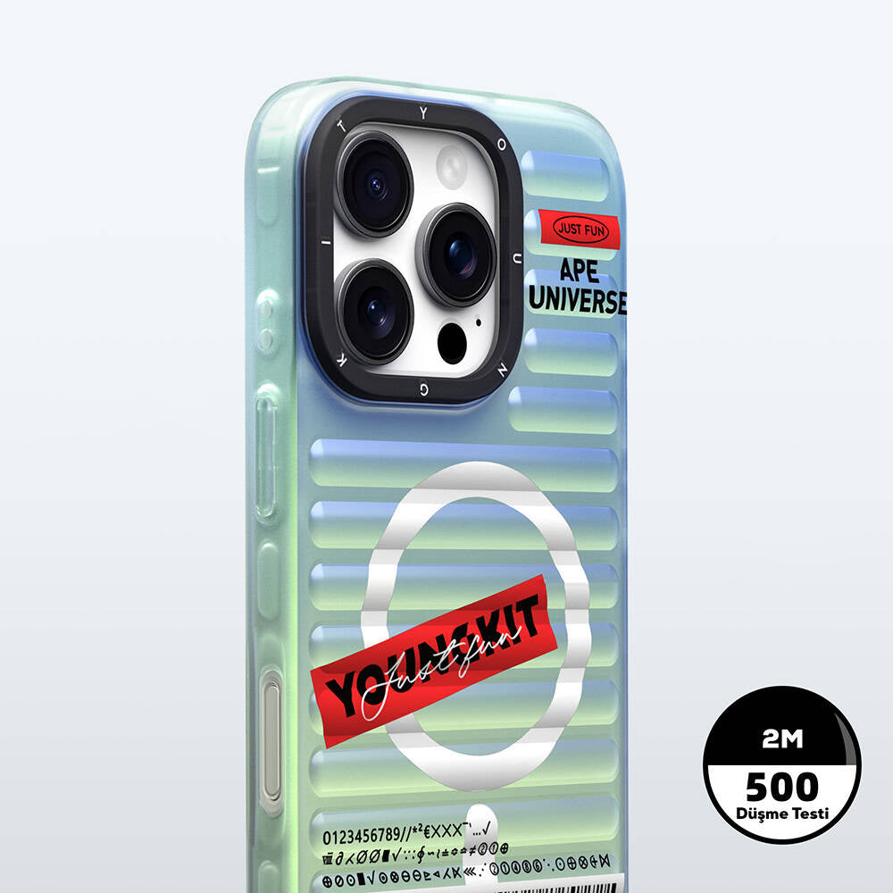 Apple iPhone 16 Pro Max Magsafe Şarj Özellikli Youngkit Chameleon Serisi Kapak Mavi