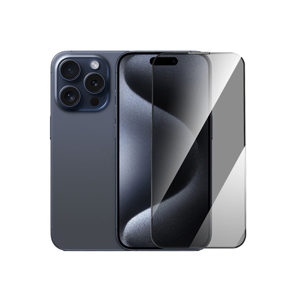 Apple iPhone 16 Pro Wiwu GT-021 Titan Guard Serisi Şok Emici Hibrit Polimer Privacy Ekran Koruyucu Film + Kolay Uygulama Aparatı Siyah