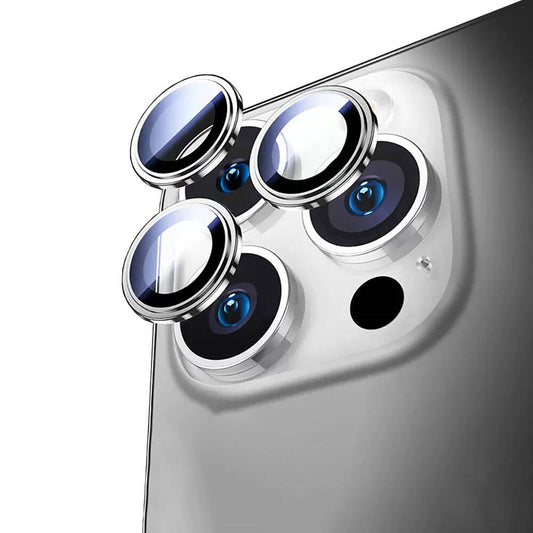 Apple iPhone 16 Pro Wiwu Lens Guard Metal Kamera Lens Koruyucu Gümüş