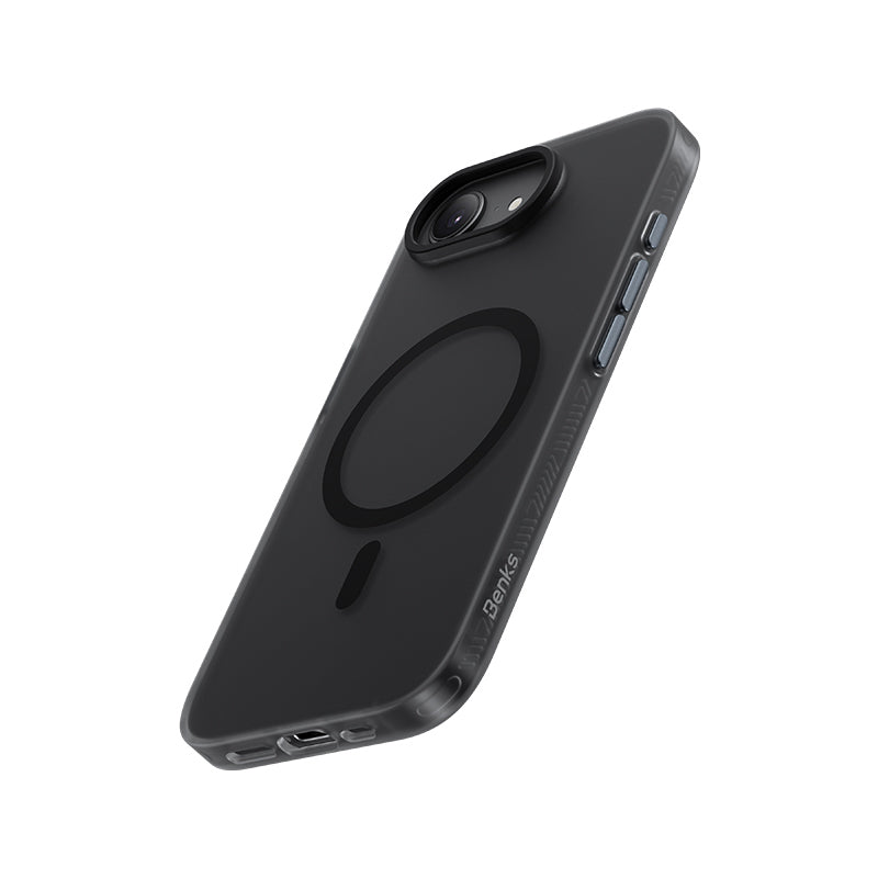 Apple iPhone 16E Kılıf M-safe Şarj Özellikli Benks Lucid Armor Kapak Siyah