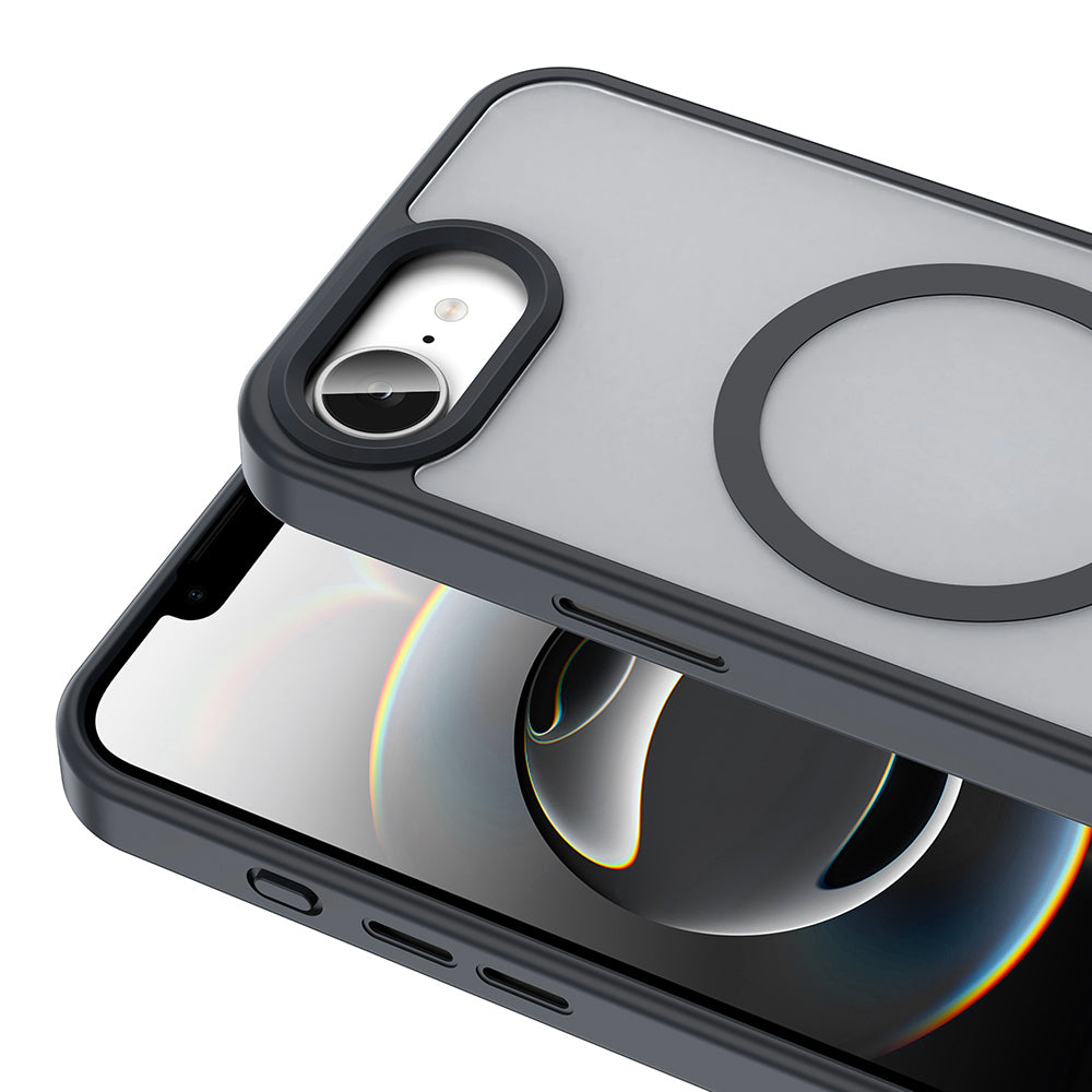 Apple iPhone 16E Kılıf M-safe Şarj Özellikli Mat Arka Yüzey Zore Sio Kapak Siyah