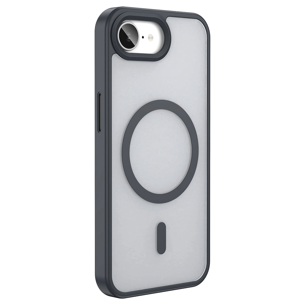 Apple iPhone 16E Kılıf M-safe Şarj Özellikli Mat Arka Yüzey Zore Sio Kapak Mavi