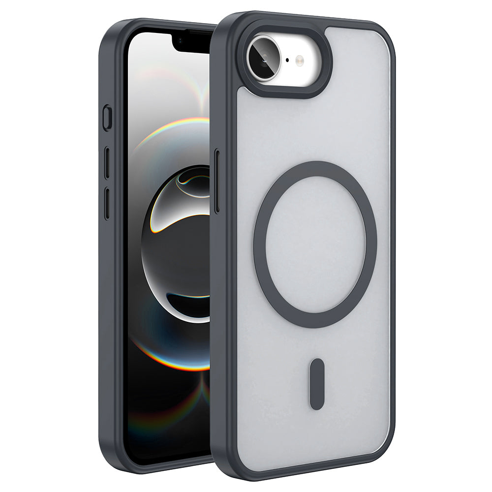 Apple iPhone 16E Kılıf M-safe Şarj Özellikli Mat Arka Yüzey Zore Sio Kapak Siyah