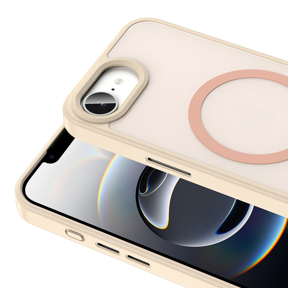 Apple iPhone 16E Kılıf M-safe Şarj Özellikli Mat Arka Yüzey Zore Sio Kapak Pembe