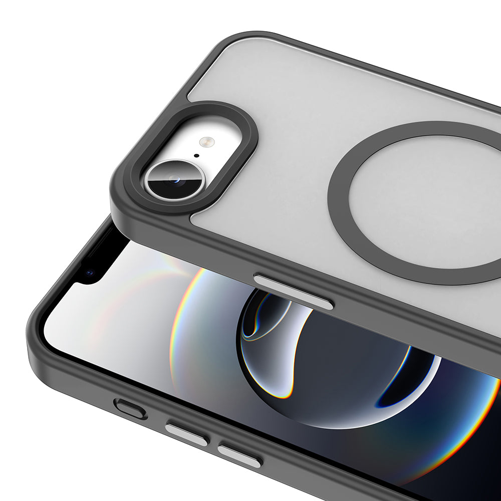 Apple iPhone 16E Kılıf M-safe Şarj Özellikli Mat Arka Yüzey Zore Sio Kapak Gri