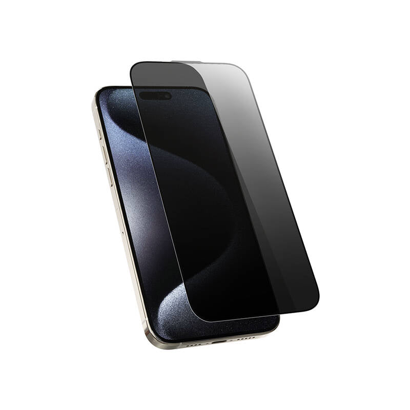 Apple iPhone 16E Wiwu Wi-SQ009 Easy Install iPrivacy 360° Anti-Peep Oleofobik Temperli Cam Ekran Koruyucu + Kolay Uygulama Aparatlı Siyah