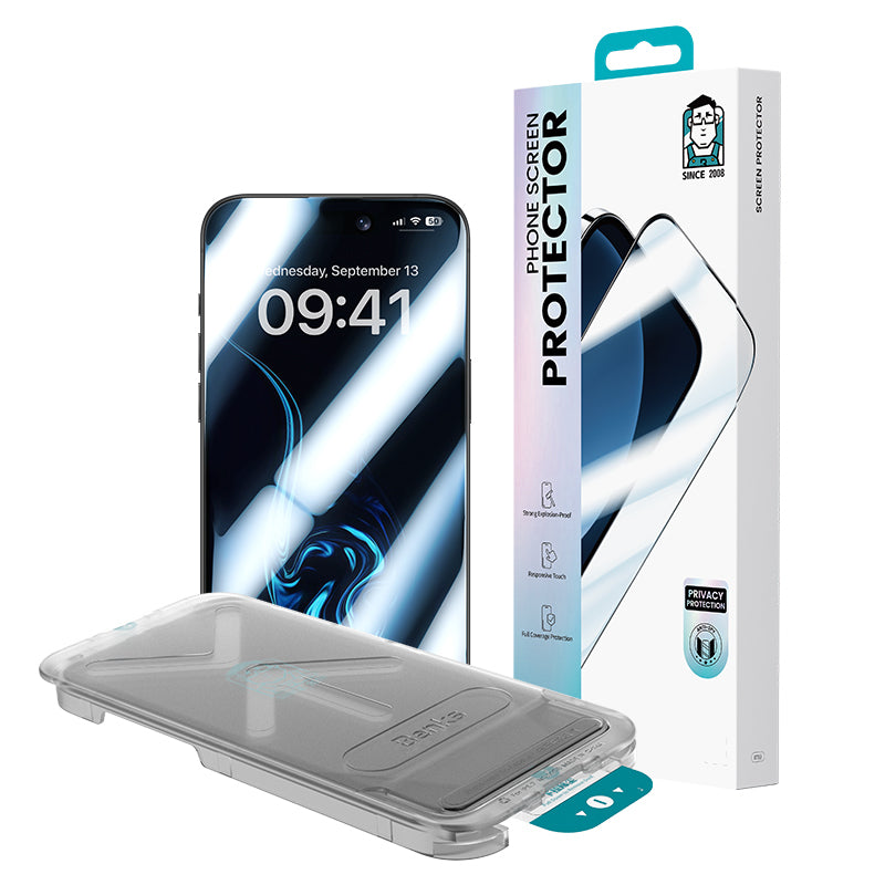Apple iPhone 17 Air Benks Ultra Shield 0.3mm Privacy Ekran Koruyucu + Kolay Uygulama Aparatlı Siyah
