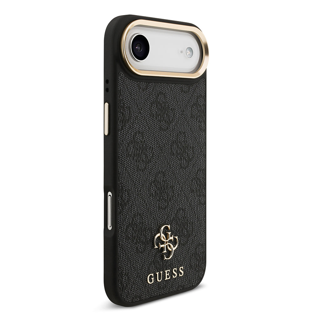 Apple iPhone 17 Air Guess Orjinal Lisanslı 4G ve Yazı Logolu Kılıf + Ekran Koruyucu + Lens Koruyucu 3in1 Aksesuar Seti Siyah