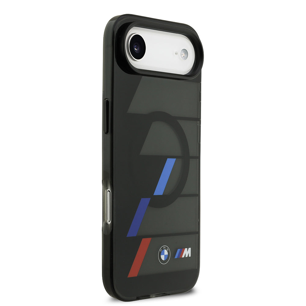 Apple iPhone 17 Air Kılıf BMW Orjinal Lisanslı M-safe Şarj Özellikli IML Baskılı Üç Renkli M Dizayn Kapak Siyah