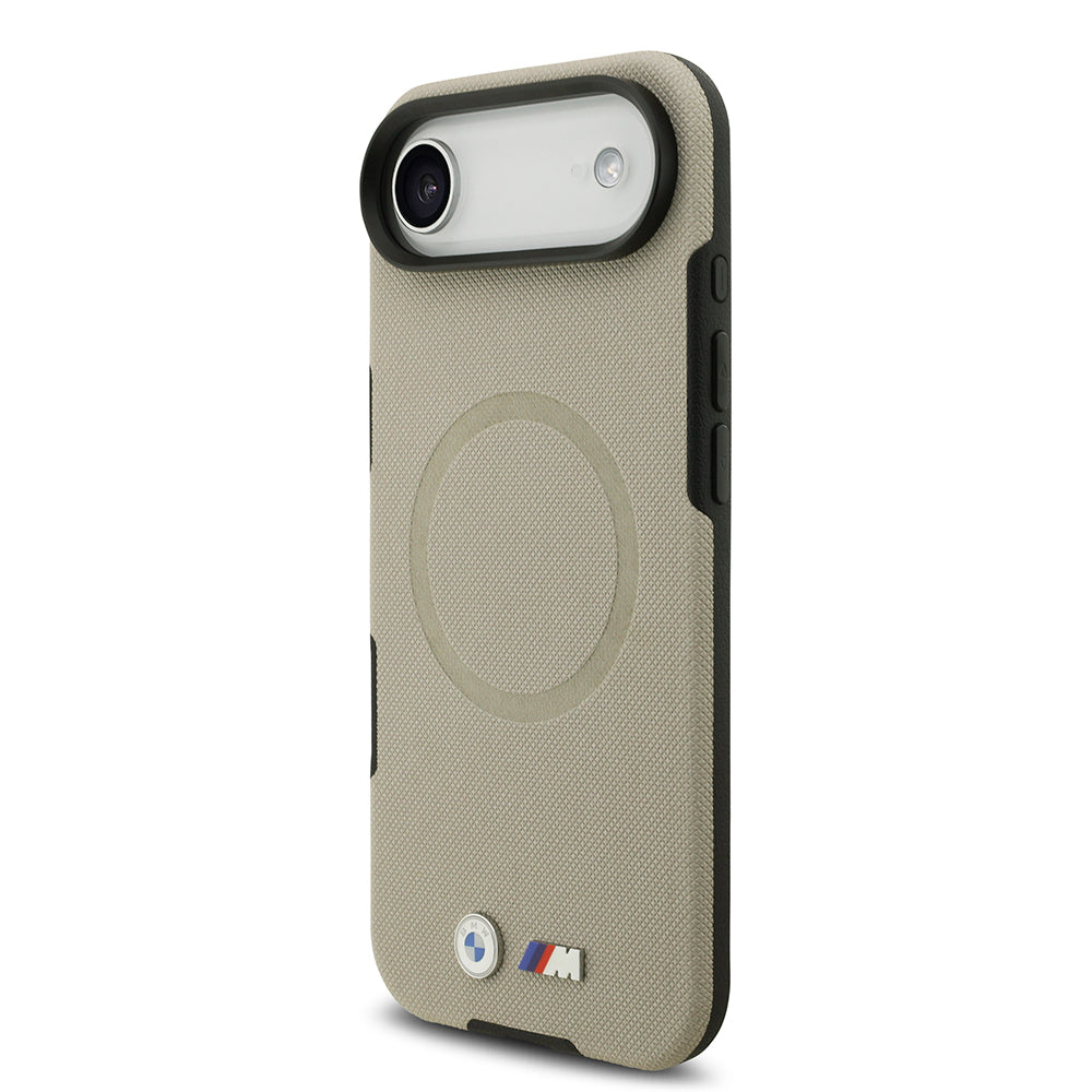 Apple iPhone 17 Air Kılıf BMW Orjinal Lisanslı M-safe Şarj Özellikli Metal Logolu Delikli M Dizayn Deri Kapak Füme