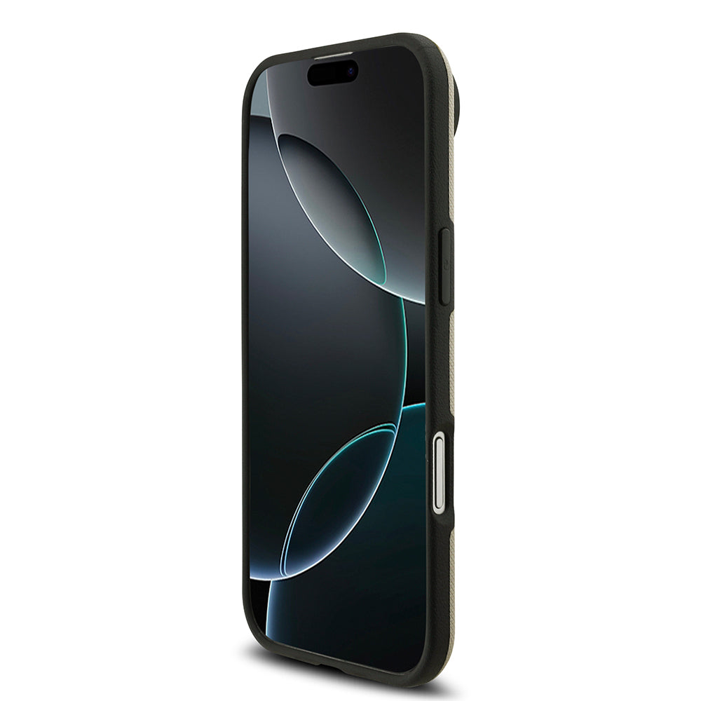 Apple iPhone 17 Air Kılıf BMW Orjinal Lisanslı M-safe Şarj Özellikli Metal Logolu Delikli M Dizayn Deri Kapak Gri