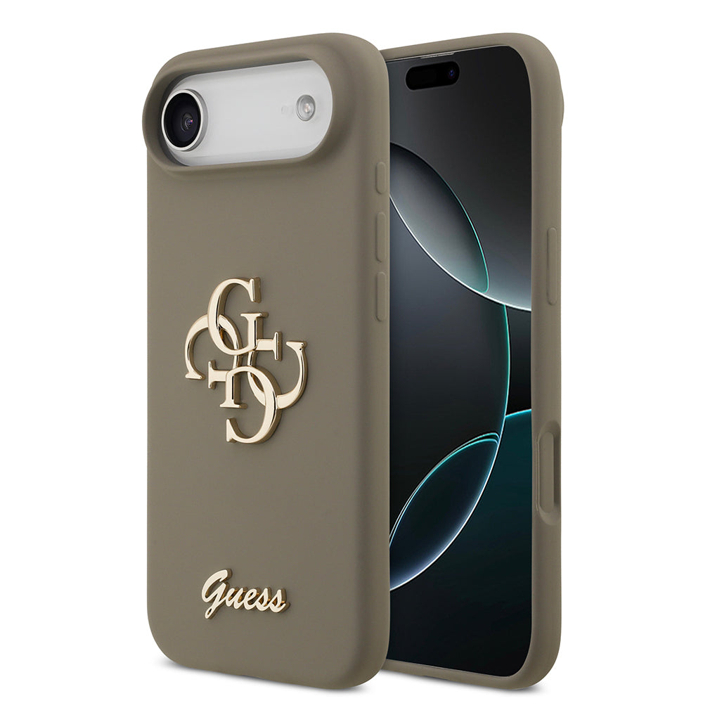 Apple iPhone 17 Air Kılıf Guess Orjinal Lisanslı Grained Yazı Logolu Kapak Yeşil