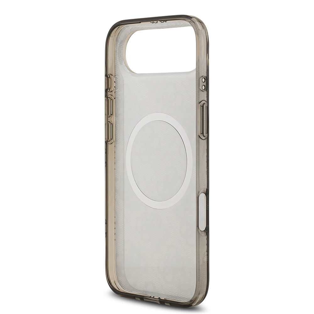 Apple iPhone 17 Air Kılıf Guess Orjinal Lisanslı M-safe Şarj Özellikli IML Peony ve 4G Desenli Klasik Logolu Kapak Pembe