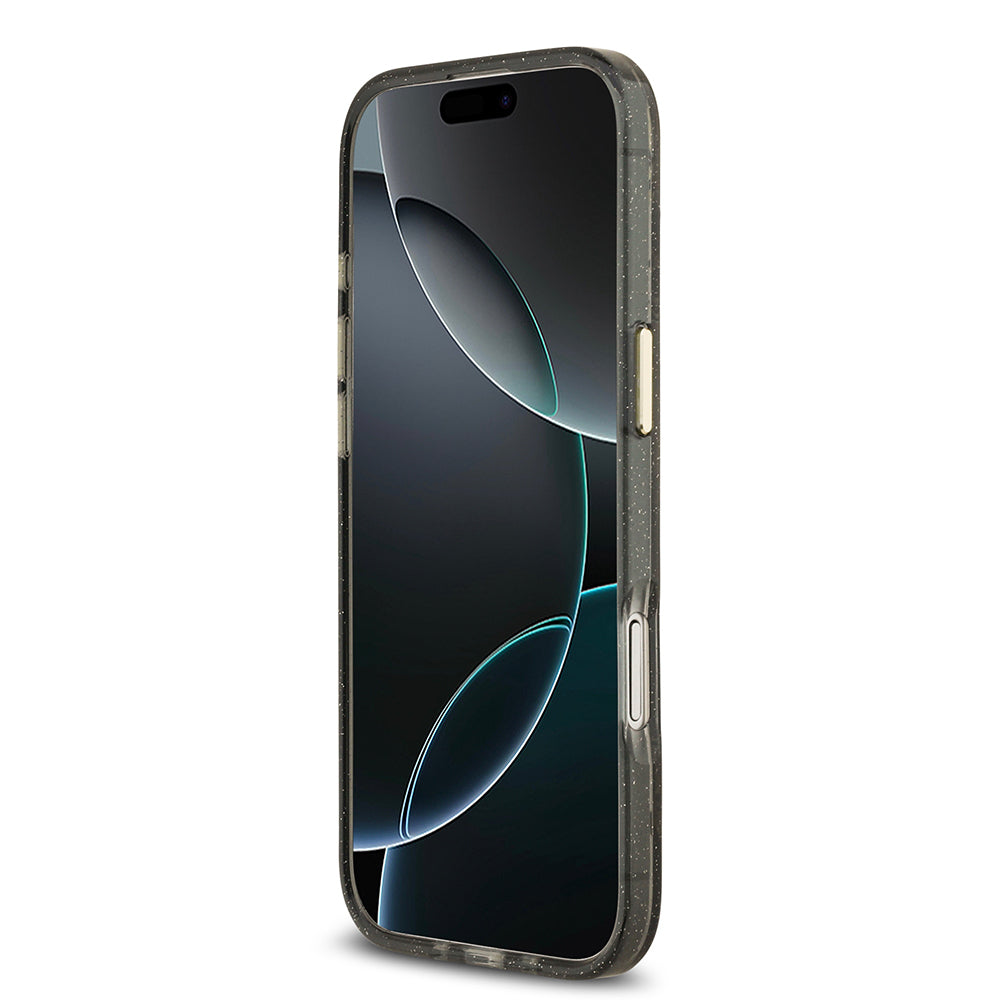 Apple iPhone 17 Air Kılıf Guess Orjinal Lisanslı M-safe Şarj Özellikli Simli Çiçek Desenli Metal Kamera Çerçeveli Üçgen Logolu Kapak Mor