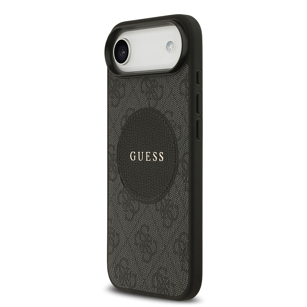 Apple iPhone 17 Air Kılıf Guess Orjinal Lisanslı M-safe Şarj Özellikli Yazı Logolu Circle Classic Kapak  Siyah