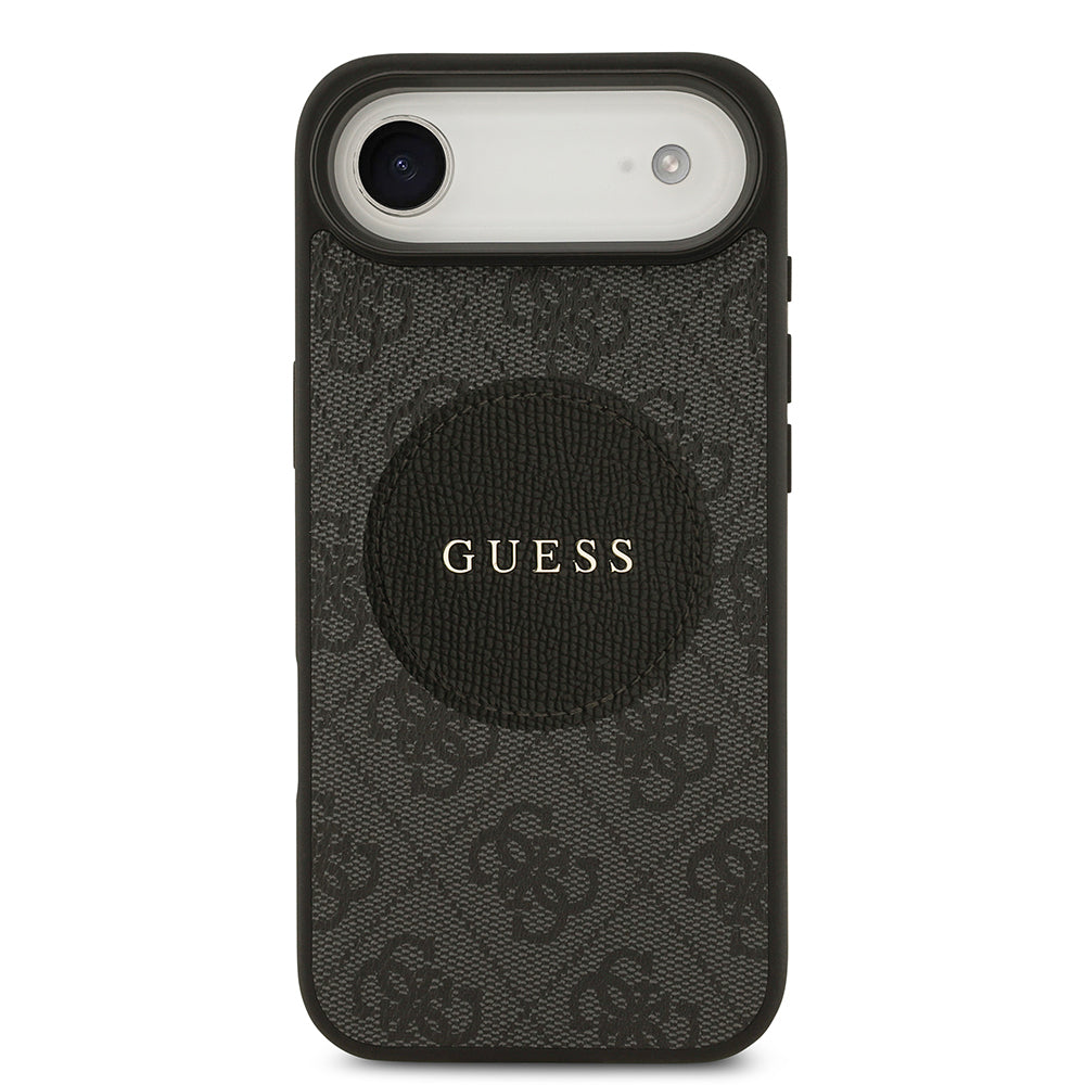 Apple iPhone 17 Air Kılıf Guess Orjinal Lisanslı M-safe Şarj Özellikli Yazı Logolu Circle Classic Kapak  Kahverengi