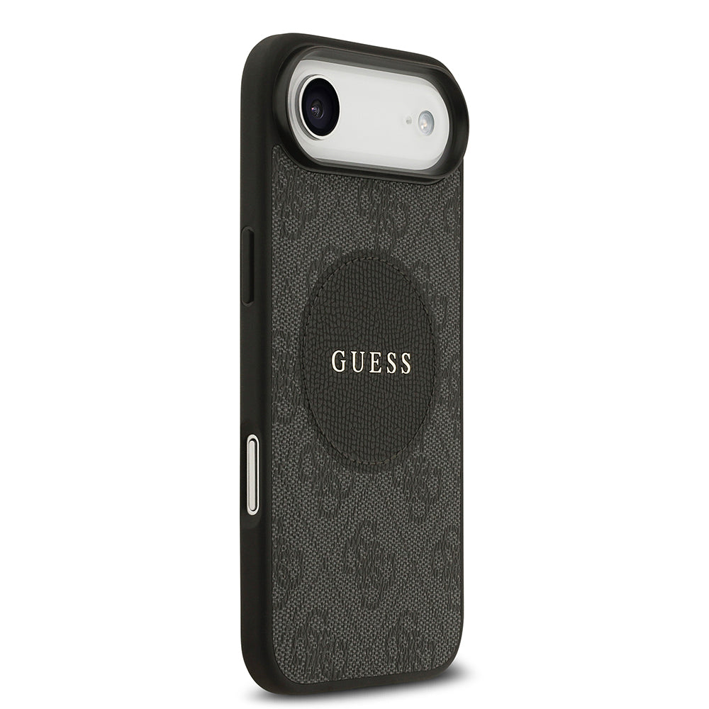 Apple iPhone 17 Air Kılıf Guess Orjinal Lisanslı M-safe Şarj Özellikli Yazı Logolu Circle Classic Kapak  Siyah