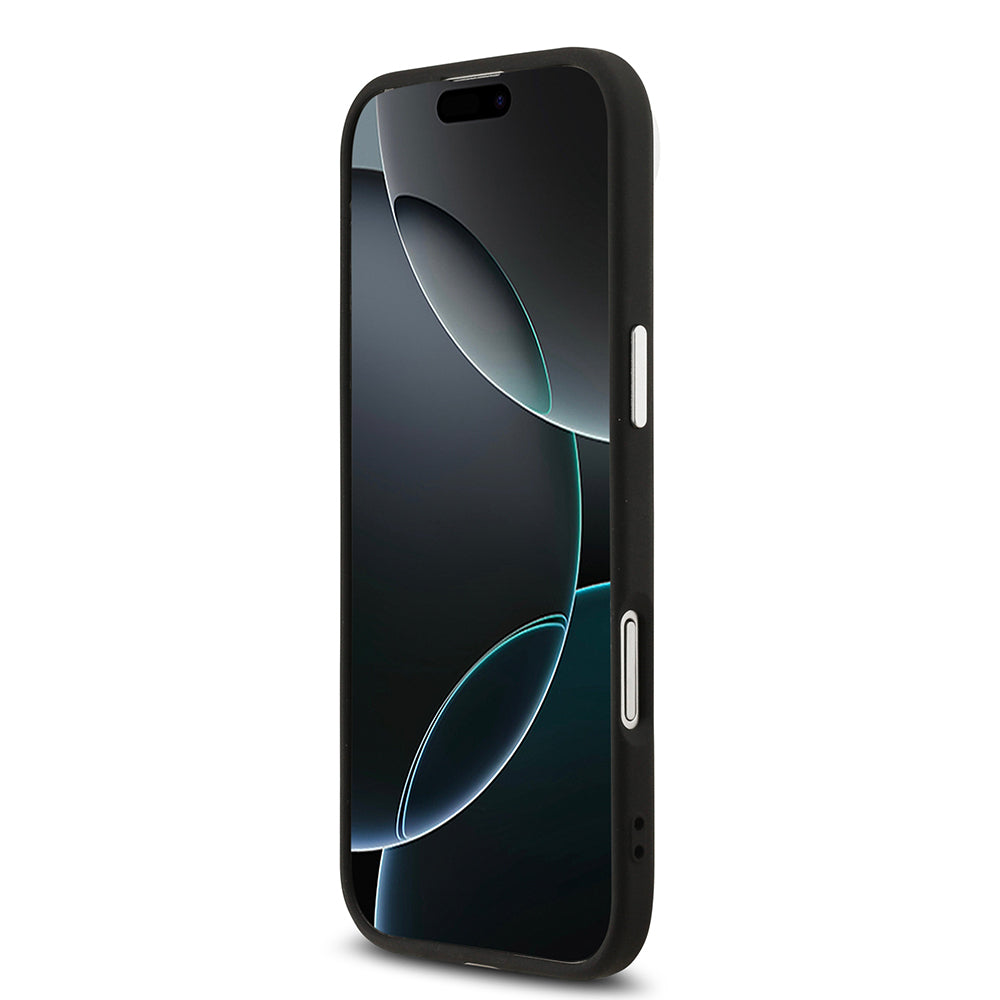 Apple iPhone 17 Air Kılıf Karl Lagerfeld Orjinal Lisanslı M-safe Şarj Özellikli Metal Kamera ve Buton Tasarımlı K&C PU Deri Kapak Bej