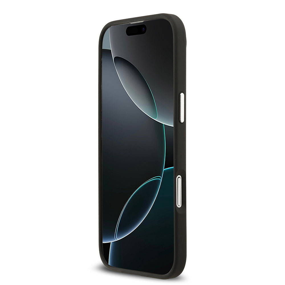 Apple iPhone 17 Air Kılıf Lacoste Orjinal Lisanslı M-safe Şarj Özellikli Champs Elysees PU Deri Tasarımlı Kapak Siyah