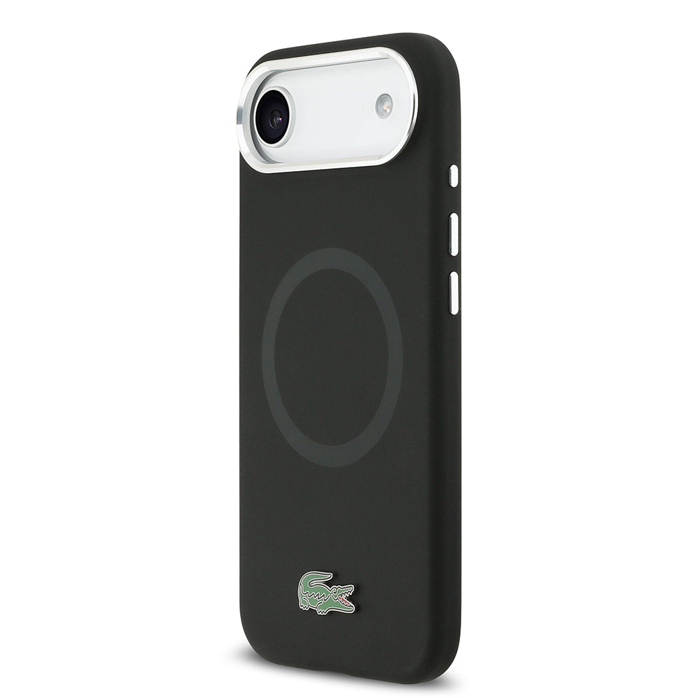 Apple iPhone 17 Air Kılıf Lacoste Orjinal Lisanslı M-safe Şarj Özellikli İkonik Logolu Metal Kamera Çerçeveli Silikon Kapak Yeşil