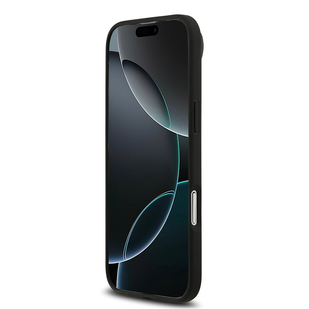 Apple iPhone 17 Air Kılıf Lacoste Orjinal Lisanslı M-safe Şarj Özellikli PU Deri Tasarımlı Metal Logolu Kapak Siyah