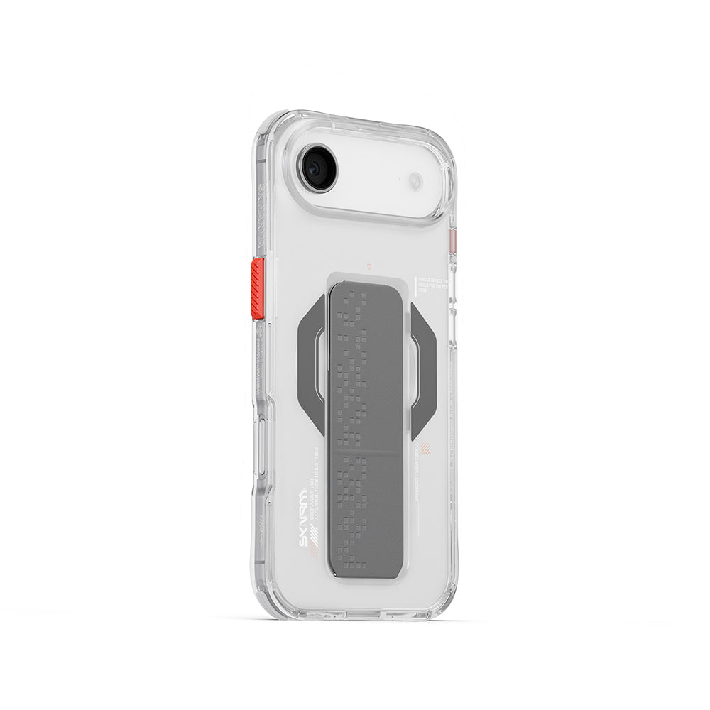 Apple iPhone 17 Air Kılıf M-Safe Şarj Özellikli Airbag Tasarımlı Standlı Skinarma Haxa Kapak Şeffaf