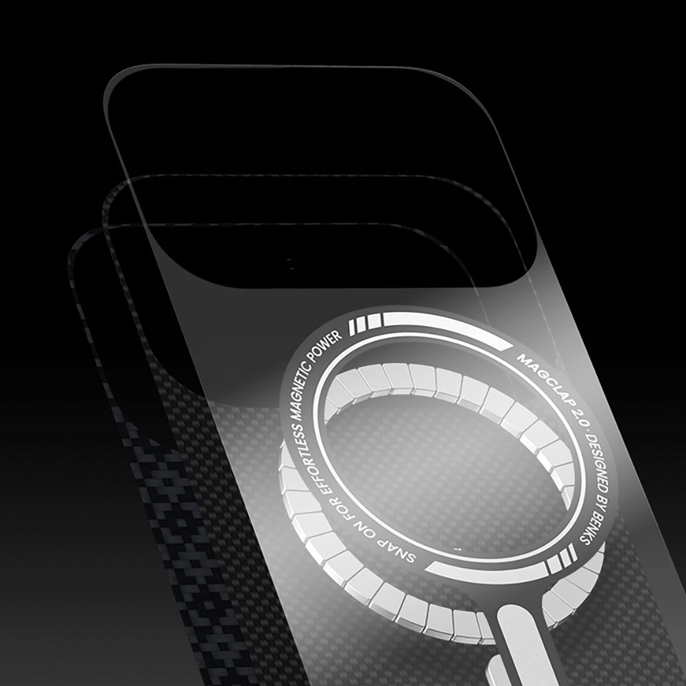 Apple iPhone 17 Air Kılıf M-Safe Şarj Özellikli Benks ArmorAir ArmorGrid Serisi Kevlar Kapak Mavi