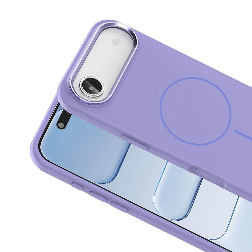 Apple iPhone 17 Air Kılıf M-Safe Şarj Özellikli Metal Kamera Çerçeveli Zore Edi Silikon Kapak Turuncu